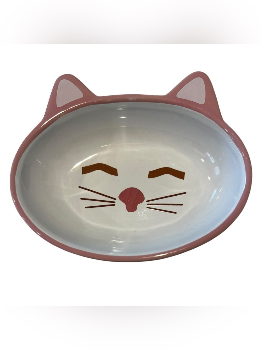 Pink Cat-Shaped Ceramic Accessory Dish- Cute Whisker Design EUC